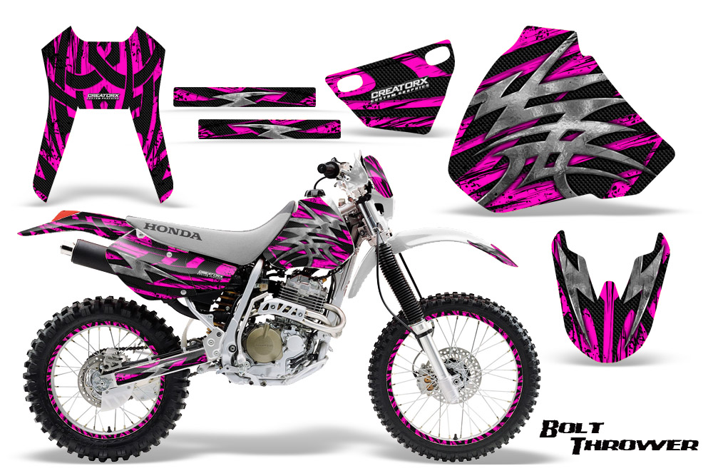 Honda XR 400 Graphics Kit Bolt Thrower Pink NP Rims